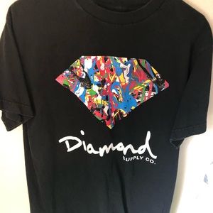 diamond supply co black shirt medium